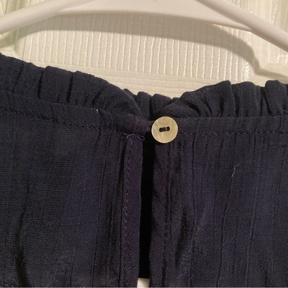 Nanette Lepore sheer navy blue halter top women’s size S - Picture 3 of 10